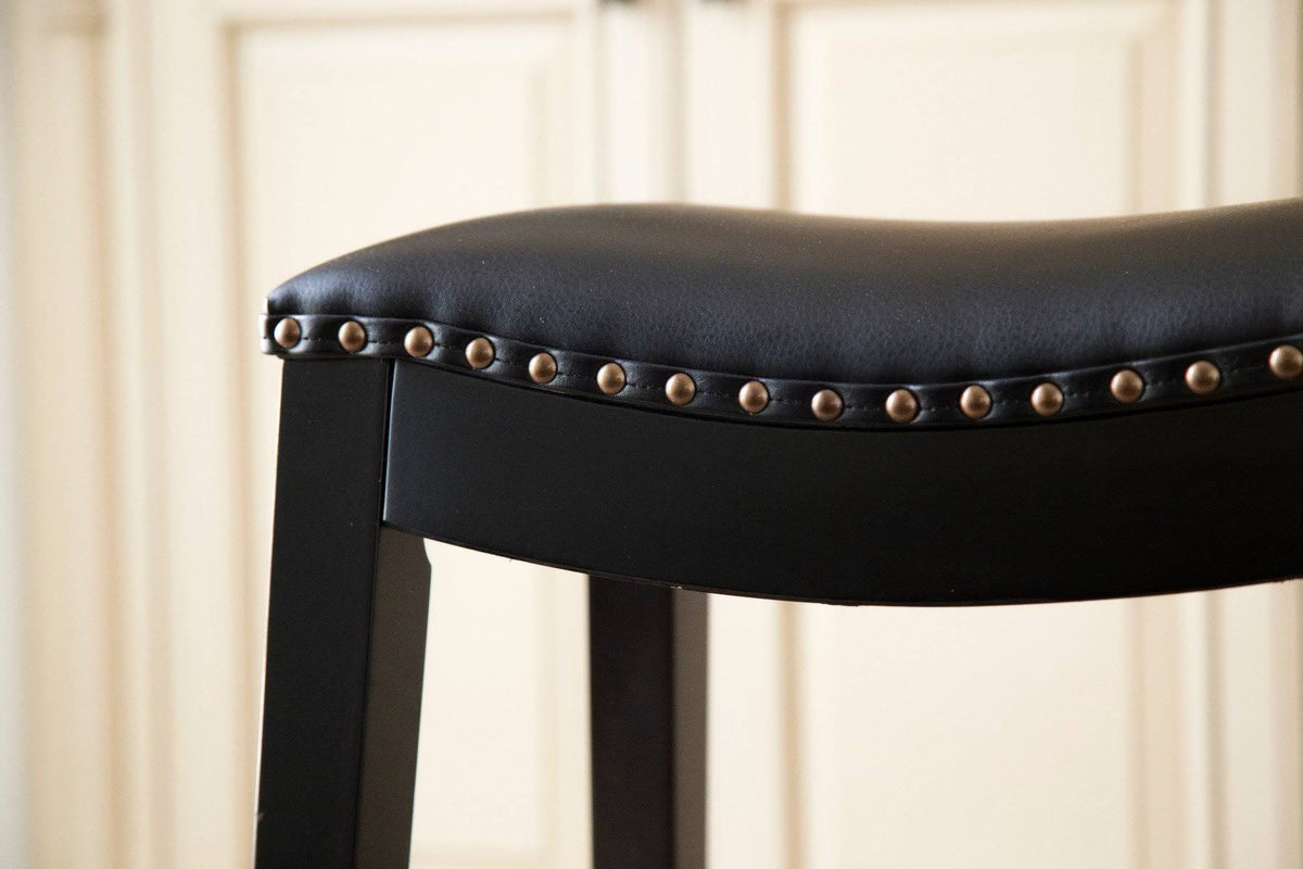 Bonded Leather Saddle Bar Stool A373730