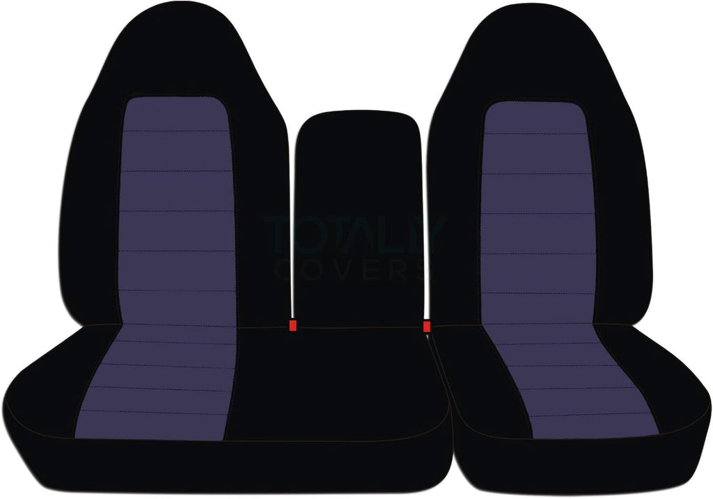 Black & Charcoal Two-Tone Front 40/60 Split Bench Truck Seat Covers R45530