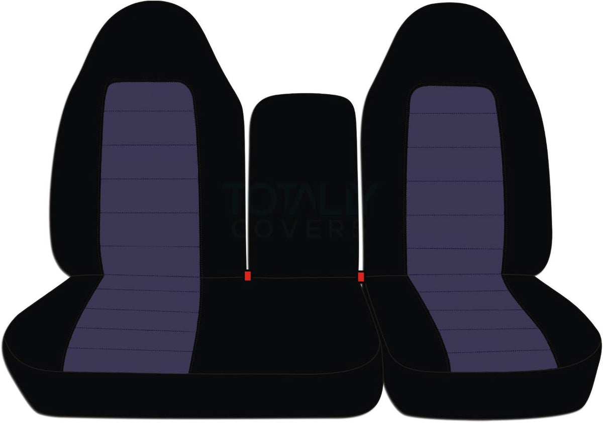 Black & Charcoal Two-Tone Front 40/60 Split Bench Truck Seat Covers R45530