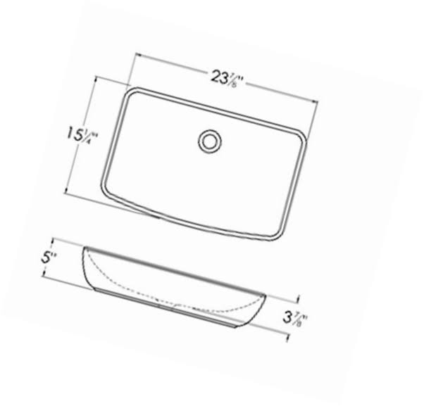 White Rectangular Vessel Sink I909827