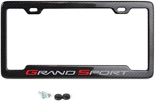 Red Script License Plate Frame - Real Carbon Fiber B9433