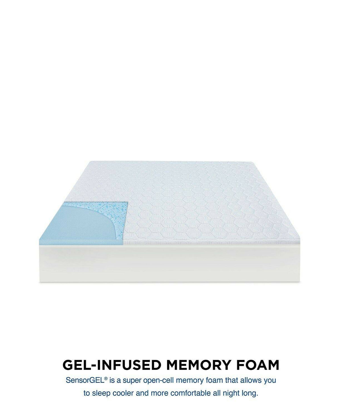 Gel-Infused Memory Foam Mattress Topper - Twin C96692
