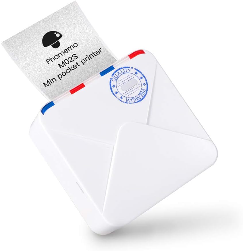 White Pack of 2 Mini Bluetooth Thermal Pocket Printer J310