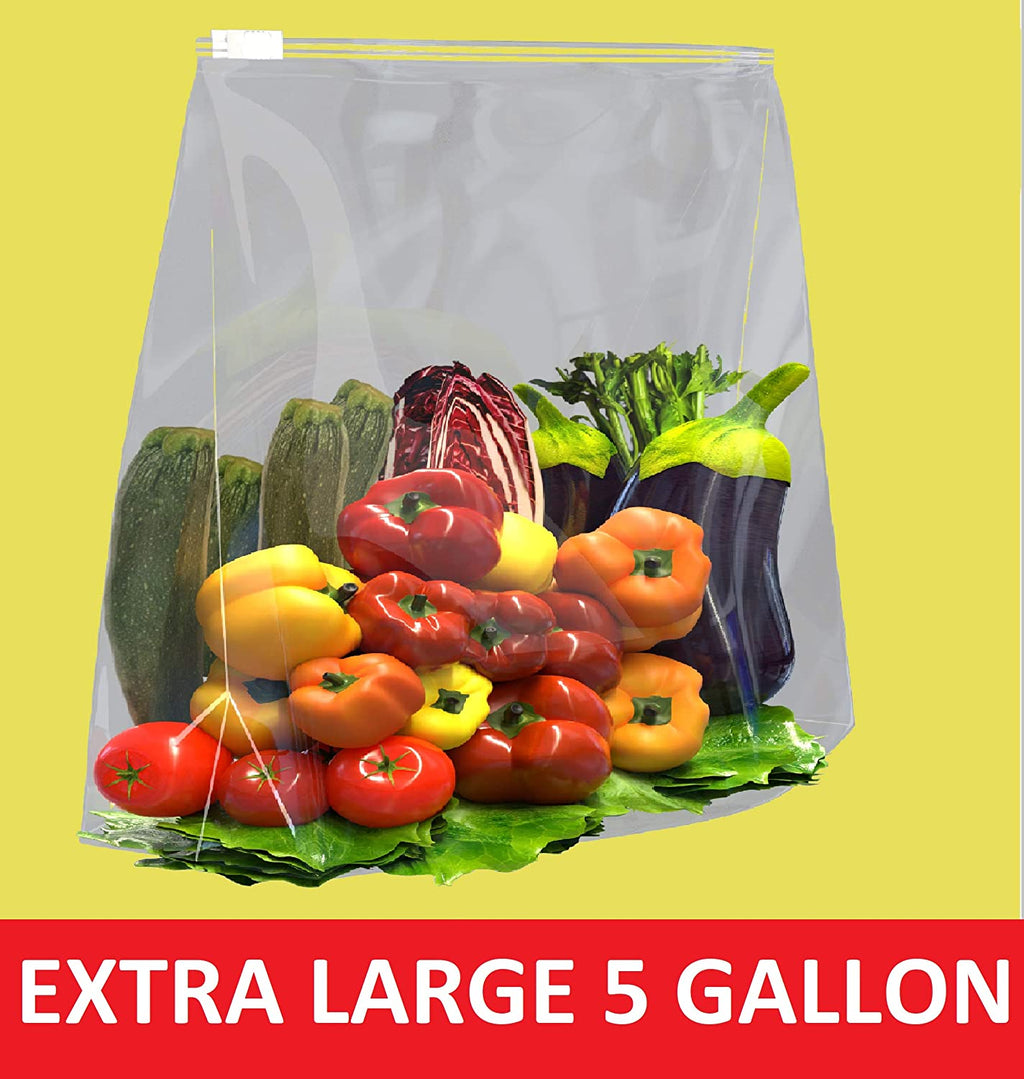 10 COUNT 5 Gallon 3 Mil Plastic Bag with Slider Top O672