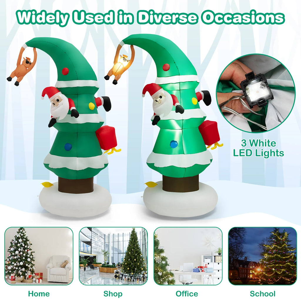 8FT Inflatable Christmas Tree with Santa Claus C76446