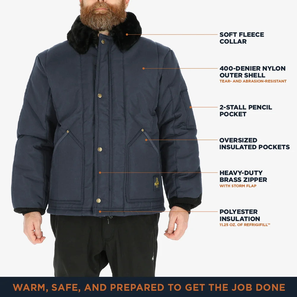 Navy Insulated Arctic Jacket with Fleece Collar C745