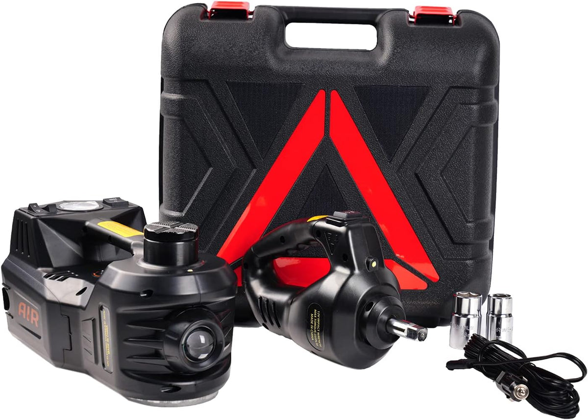 5 Ton Electric Car Jack with Integrated Tire Pump, Impact Wrench, LED Light J38635