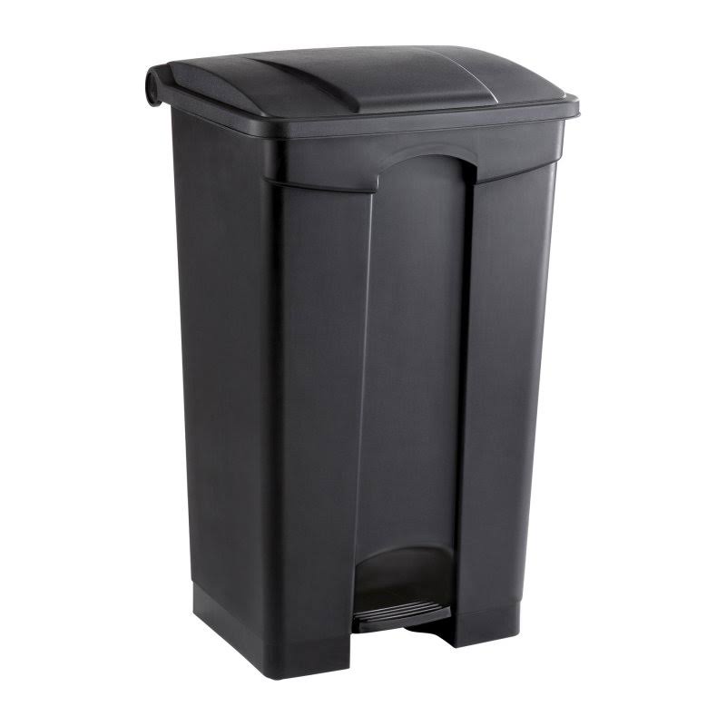Tan Plastic Trash Can 23 Gal with Flip Lid and Foot Pedal L572