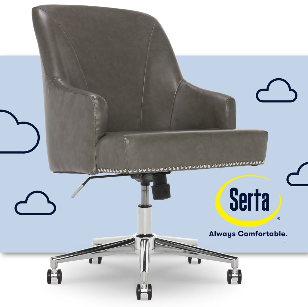 Gray Bonded Leather Desk Office Chair X47217