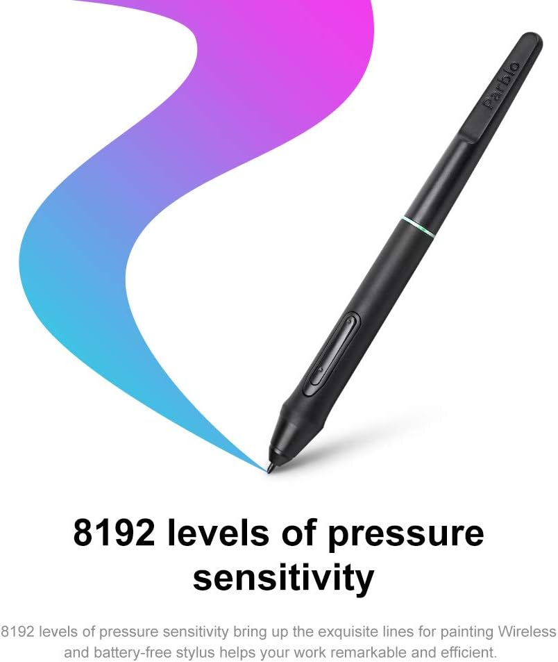 8192 Levels Battery-Free Stylus Graphics Drawing Tablet with 8 Express Keys O1379