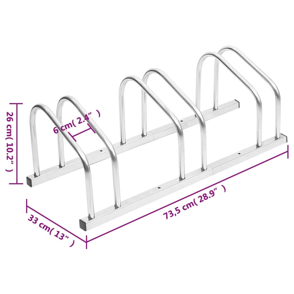 Galvanized Steel Bike Rack for 3 Bikes M1601