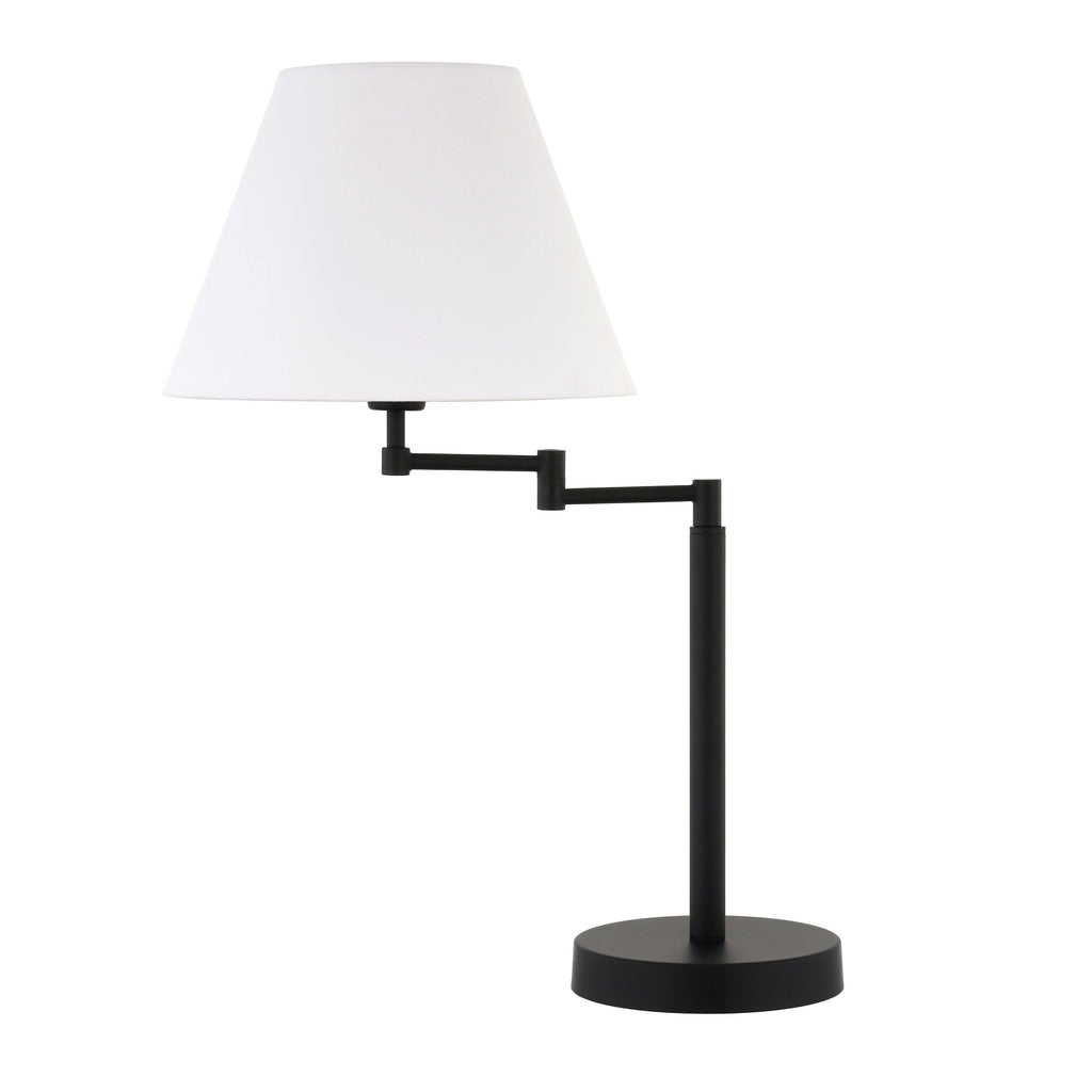 Blackened Bronze Swing Arm Table Lamp with Empire Shade E608