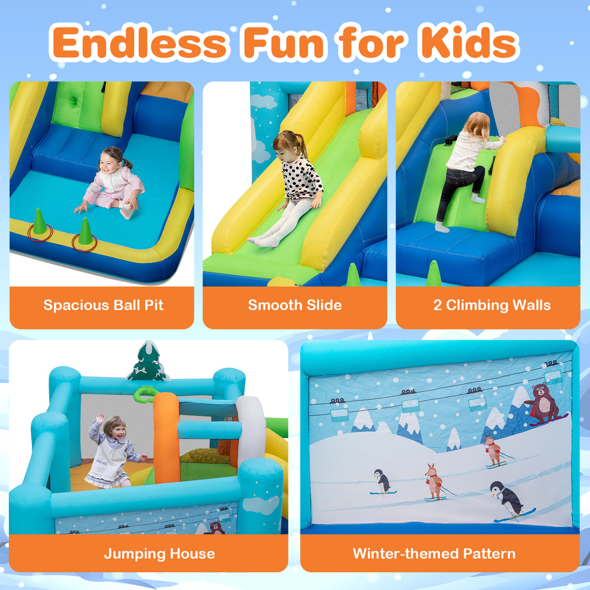 7-in-1 Kids Inflatable Bounce Castle I397