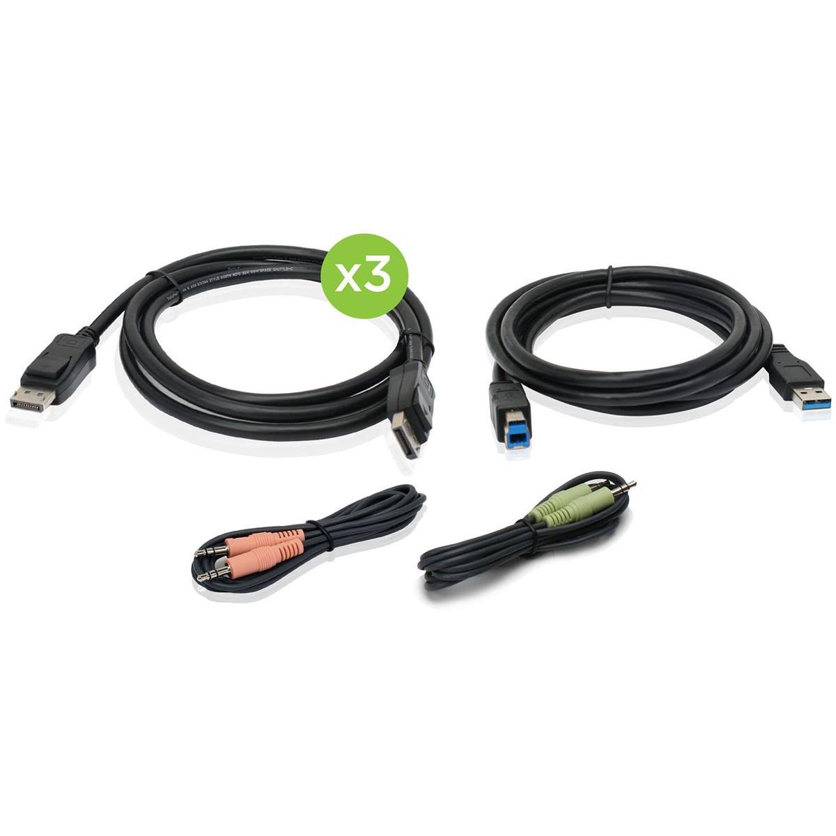 Triple View DisplayPort Cable Set with USB and Audio K8088