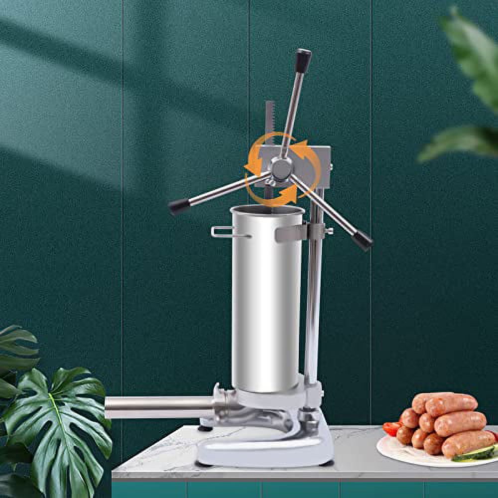 3L Stainless Steel Manual Sausage Stuffer Machine with 4 Filling Tubes R86099