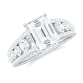 18K White Gold Moissanite Engagement Ring with Side Stones S110218