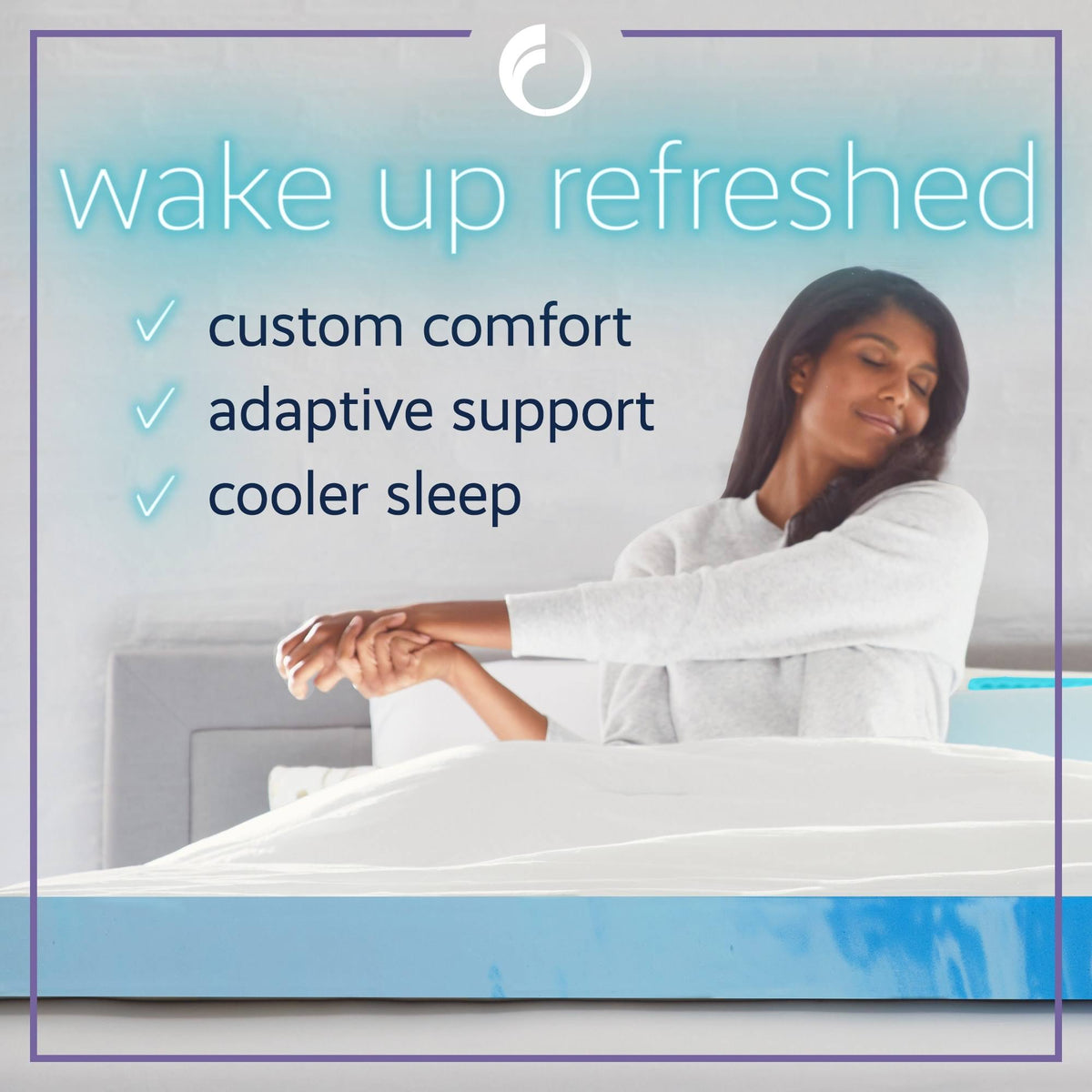 Gel Infused Memory Foam Topper, Blue, Queen O510