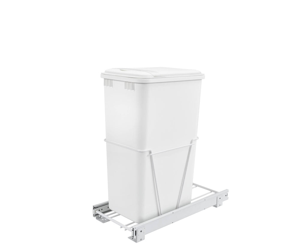 White Plastic Pull Out Trash Can P758694