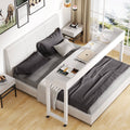 White Queen Size Overbed Table with Wheels S619