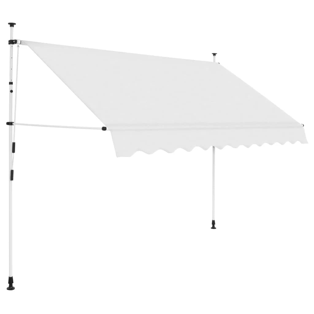 Cream White Retractable Window Awning Canopy with Crank Handle U970189
