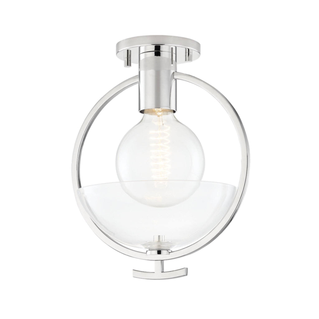 Polished Nickel Semi-Flush Mount Light E289