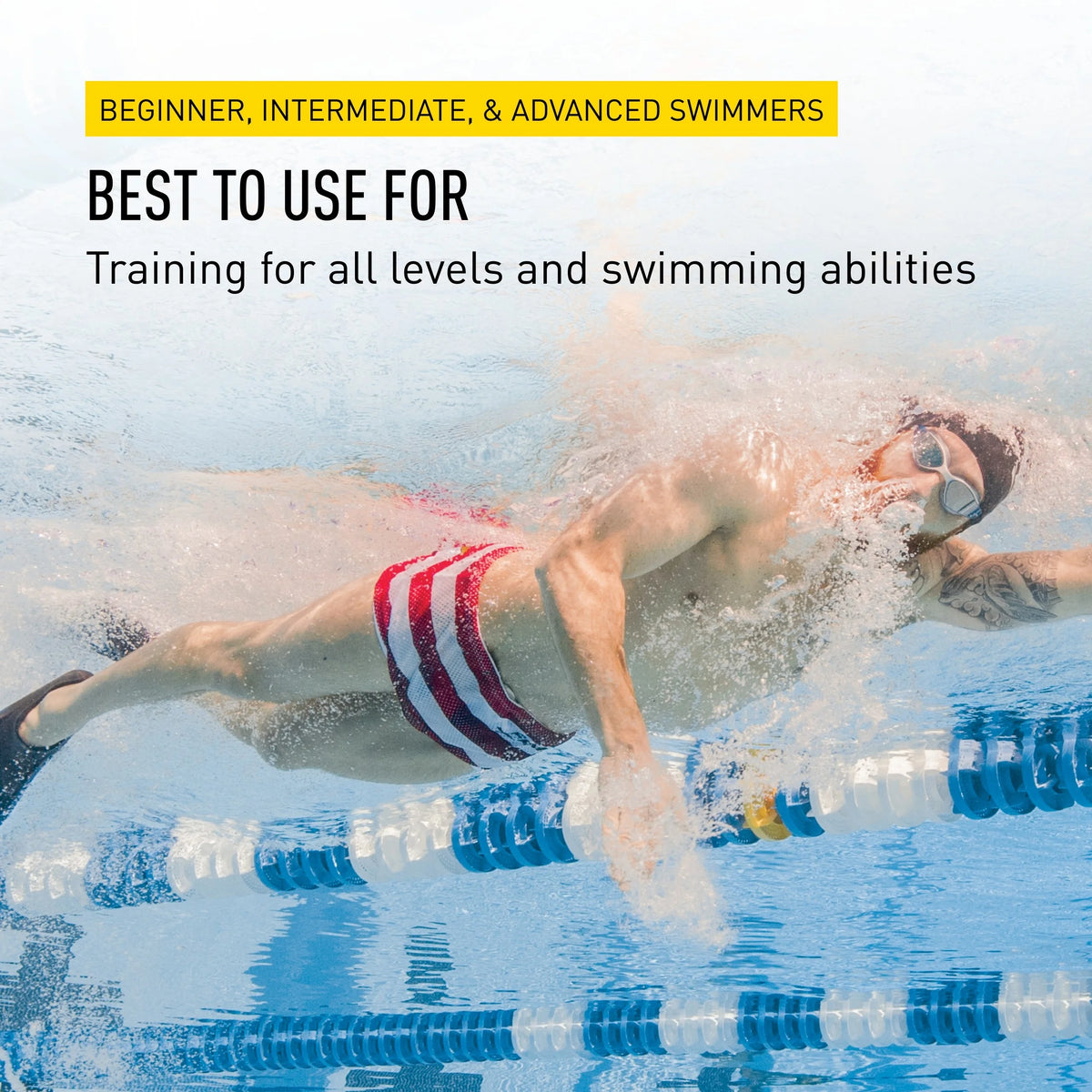 Swimming Fins for Men, Women, and Kids, Adult XS, Blue/Yellow D611150
