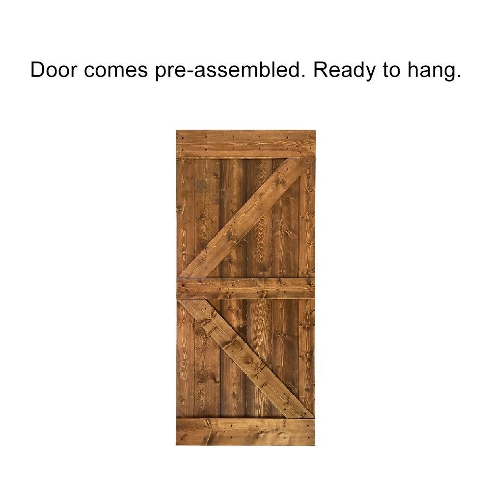 Ocean Blue Stained Wood Interior Sliding Barn Door with Hardware Kit G9256