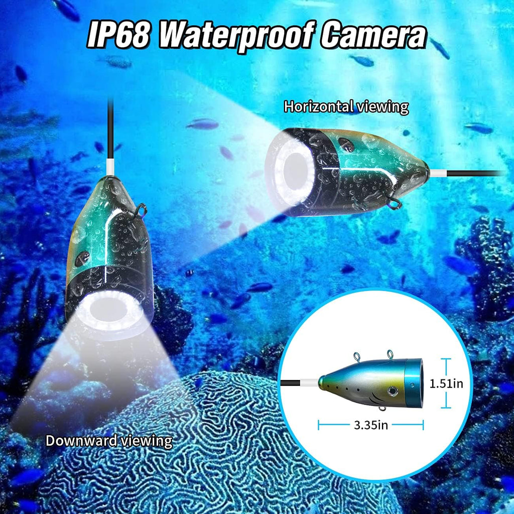 Portable Underwater Fishing Camera with 30 LEDs and 7inch 1080P IPS Monitor with DVR 16GB SD Card (30M) K854793