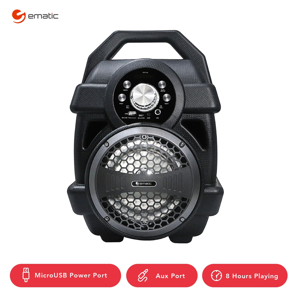 Black Portable Bluetooth Speaker with FM Transmitter M849472