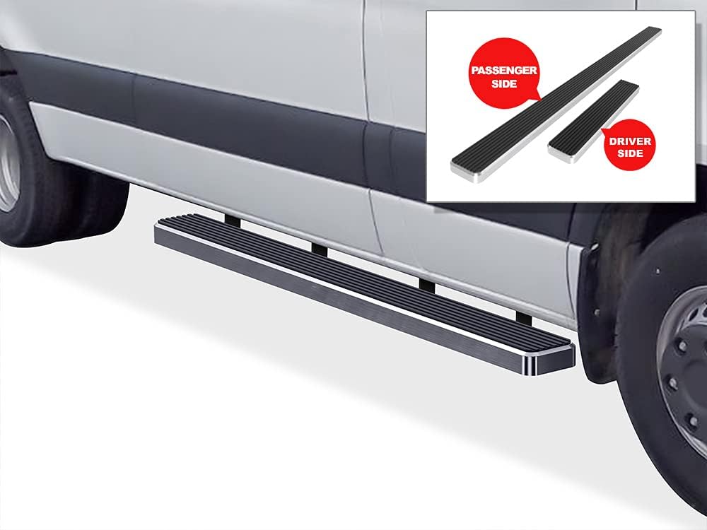 Silver Powder Coated 5 inches Running Boards for Sprinter Van V3964