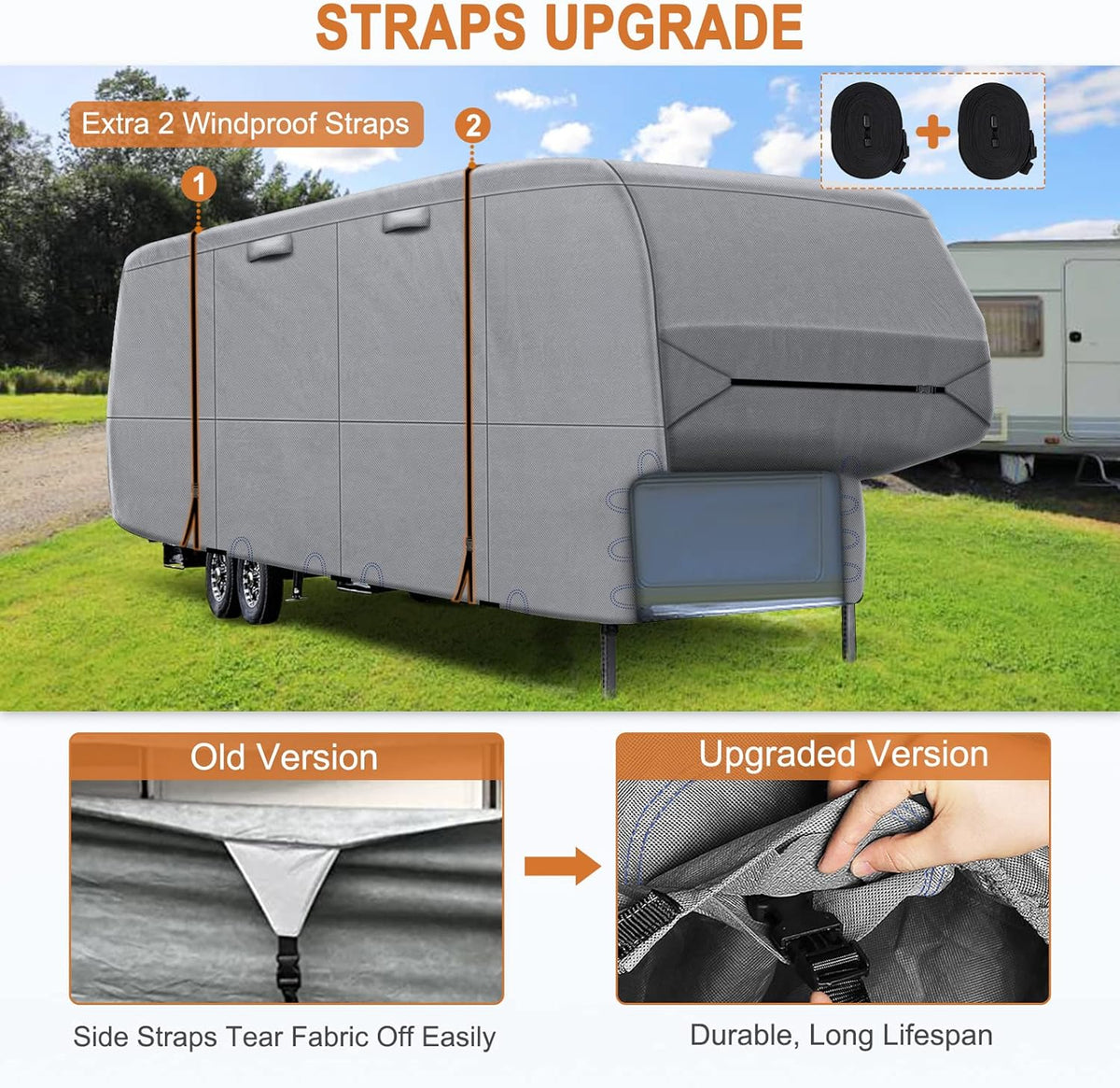 5 Layers 5th Wheel RV Cover Heavy Duty Camper Cover M4372