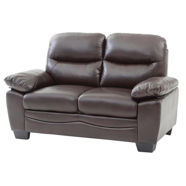 Dark Brown Faux Leather Sofa W397