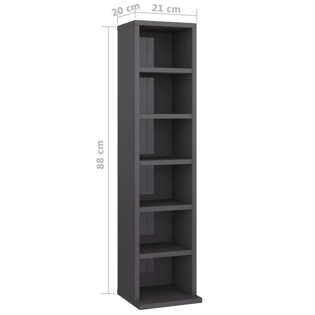 High Gloss Grey CD Cabinet Z8549