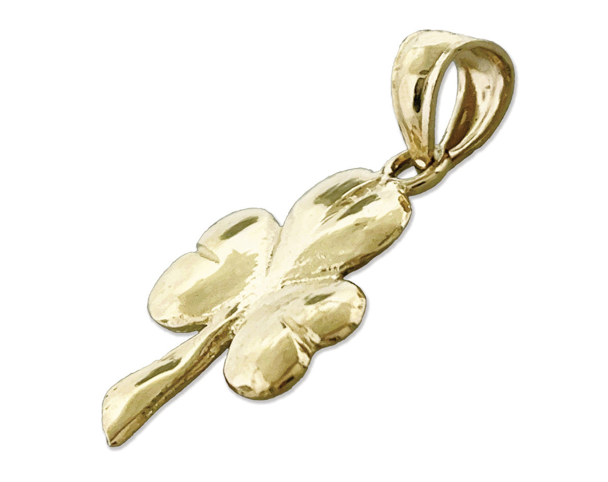14K Gold Three Leaf Clover Charm S303