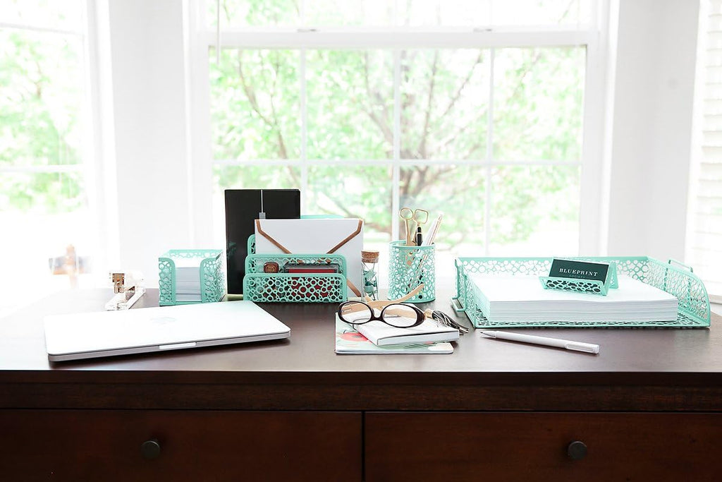 Mint Green 5 Piece Desk Organizer Set V176572