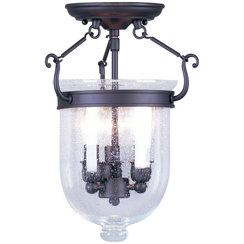 Antique Brass 3 Light Flush Mount I1923
