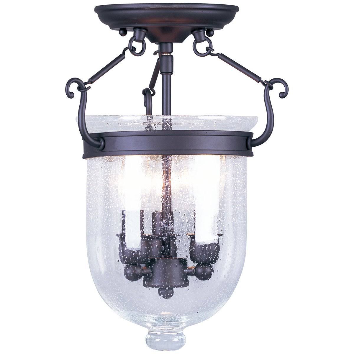 Antique Brass 3 Light Flush Mount I1923