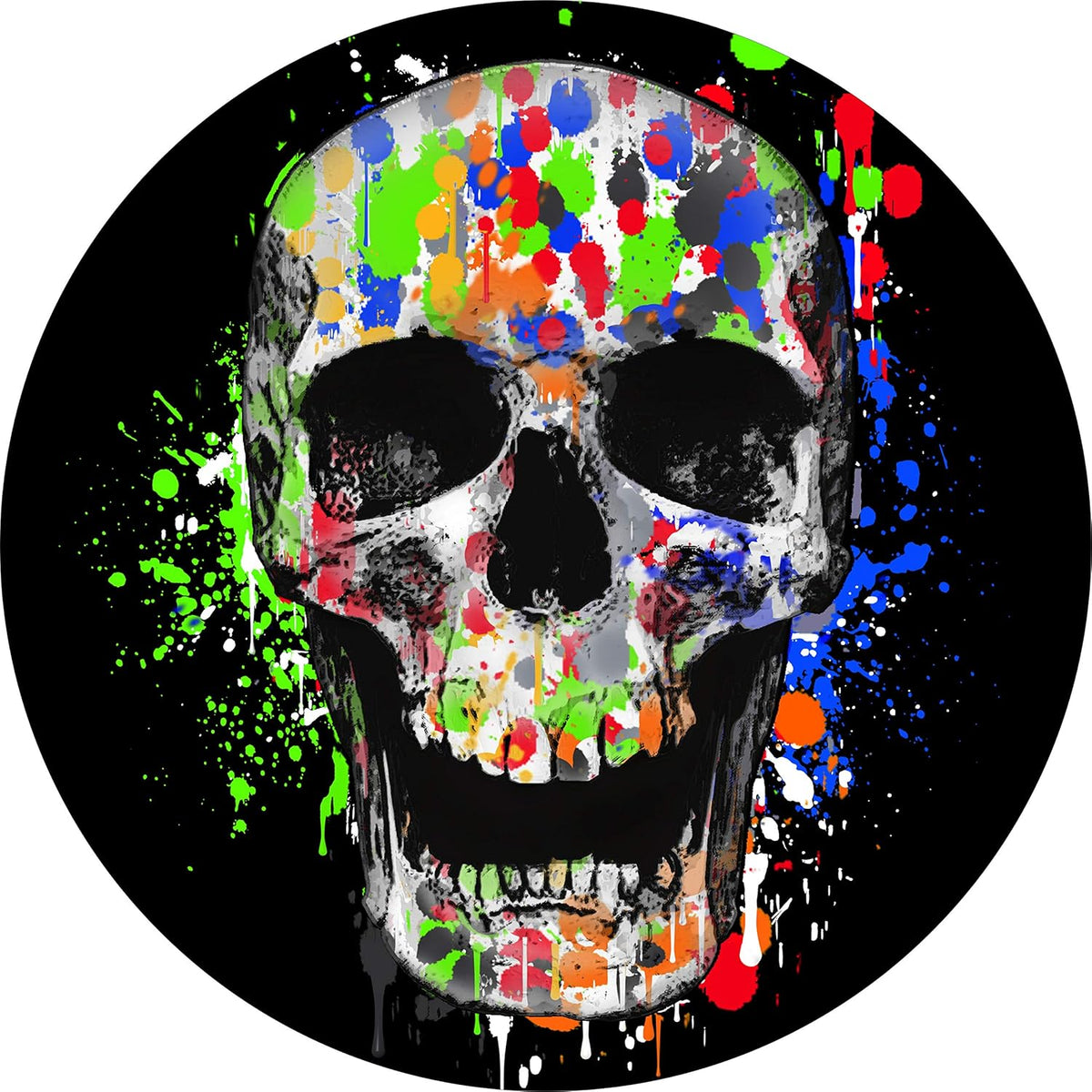 Splatter Skull Spare Tire Cover T7658