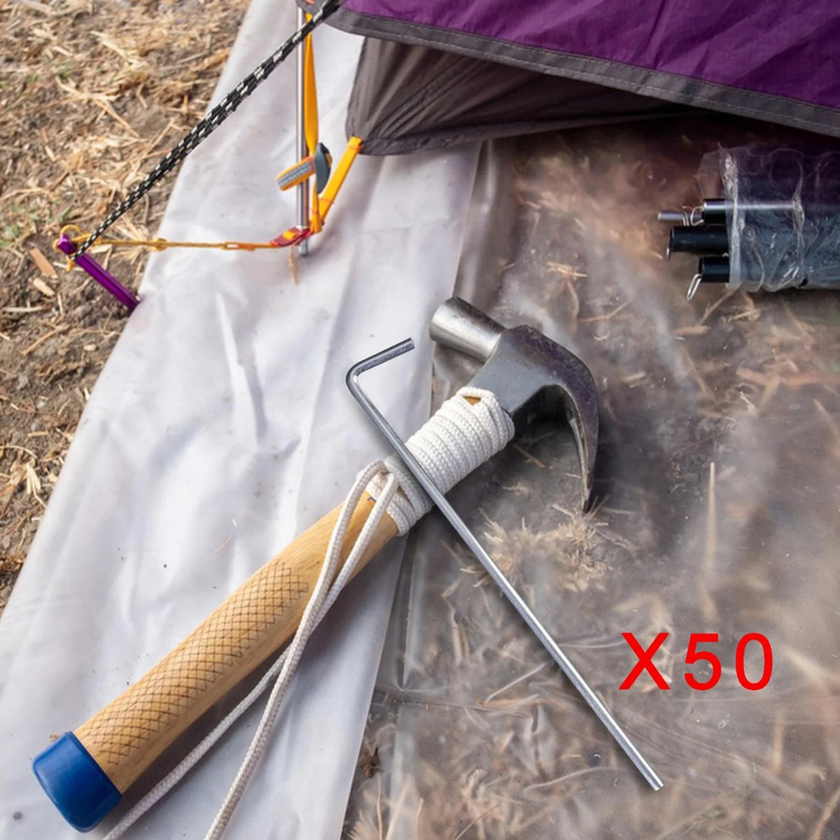 50 Pieces Aluminum Alloy Tent Stakes P796905