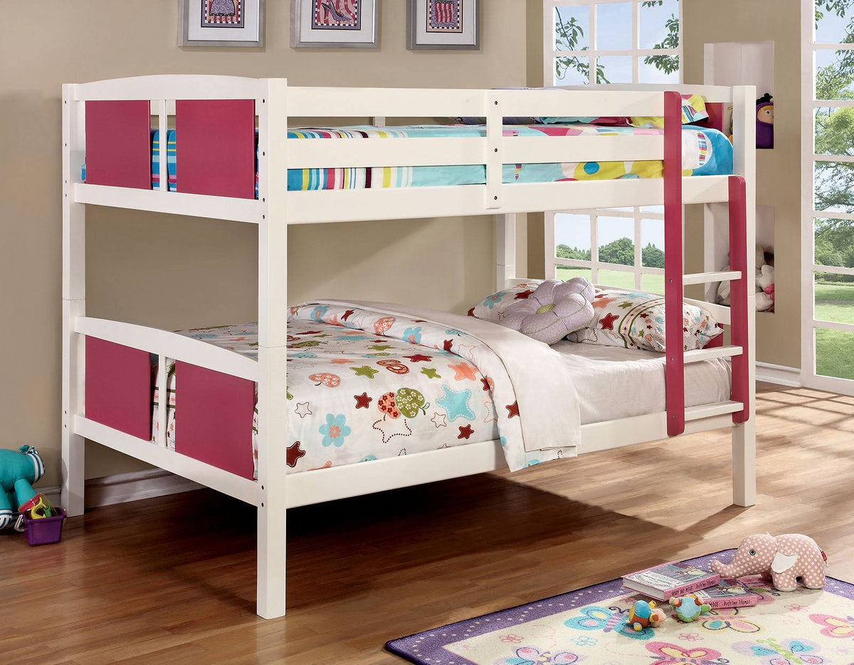 Pink/White Transitional Bunk Bed C1765