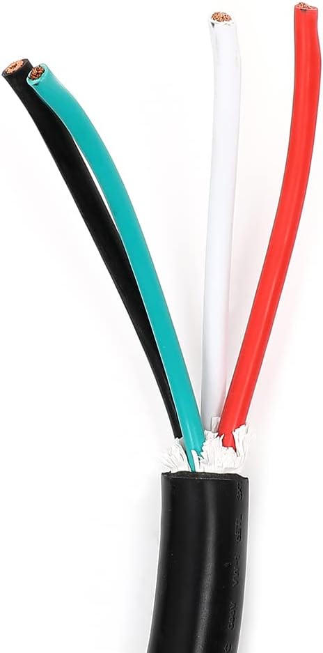 50 AMP Generator Power Extension Cord 15 Foot, Heavy Duty 6/3 + 8/1 AWG NEMA 14-50P to Bare Wire G75887