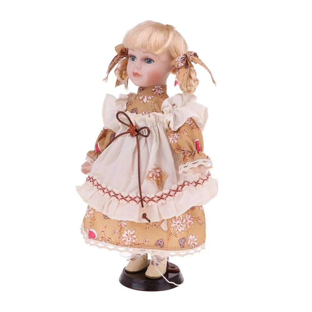 30cm Porcelain Doll Figure with Stand S8724