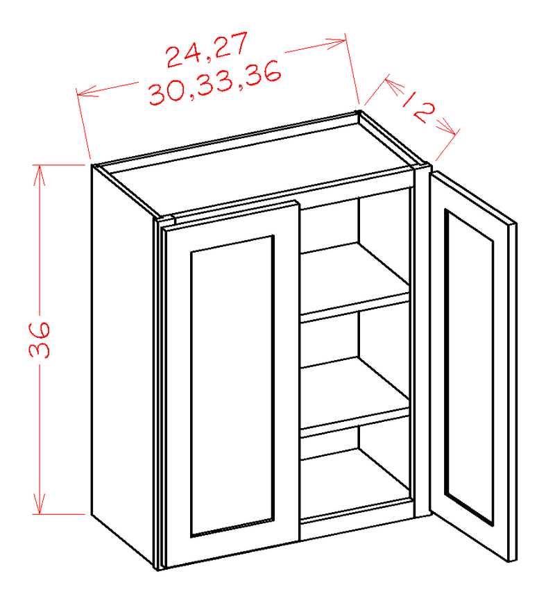 White 2 Doors 2 Shelves Wall Cabinet High-Density Fiberboard R2808