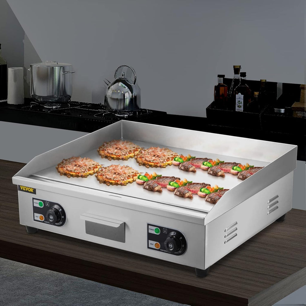 30" 3000W Electric Countertop Griddle Non-Stick Stainless Steel Flat Top Grill V11654