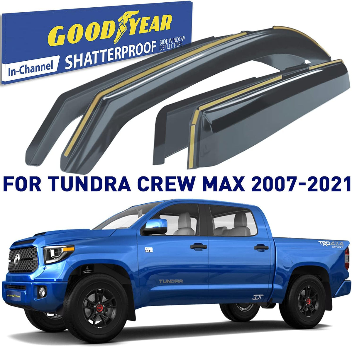 Shatterproof in-Channel Window Deflectors for Toyota RAV4 2019-2022, 4 pcs O689