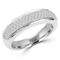 14K White Gold Diamond Pave Semi-Eternity Wedding Band Ring N297