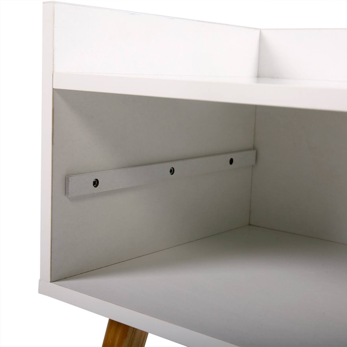 Set of 2 White Bedside Table with Drawer J754