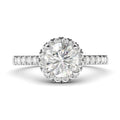 Simulated Diamond Halo Engagement Ring with Side Stones (4.5) H97016