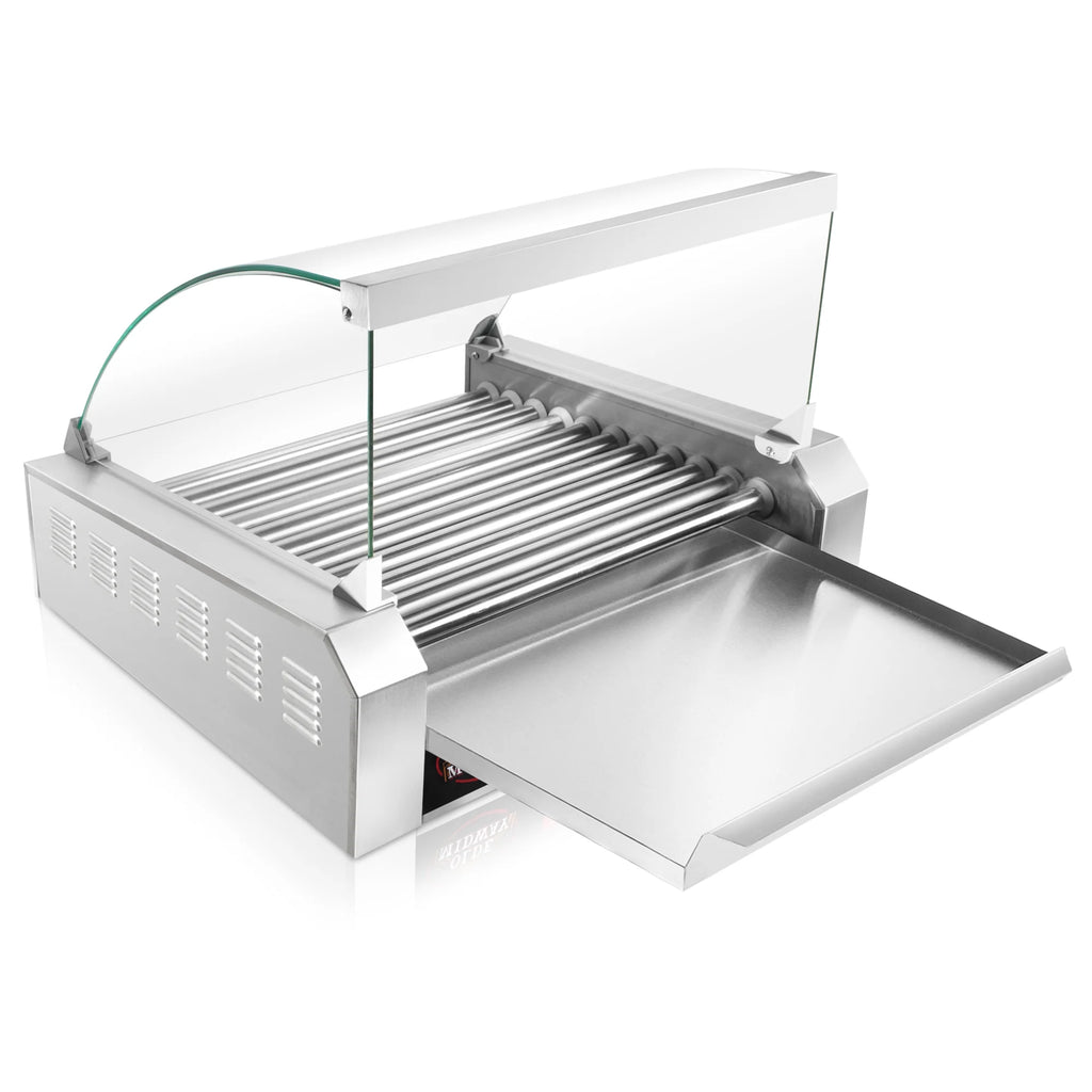 30 Hot Dog 11 Roller Grill Cooker Machine 1200-Watt With Cover A95736