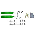 Green Powder Hound 8 inch Snowmobile Skis with 4 inch Round Bars Complete Kit O87054